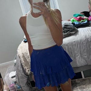 super down blue rufle skirt